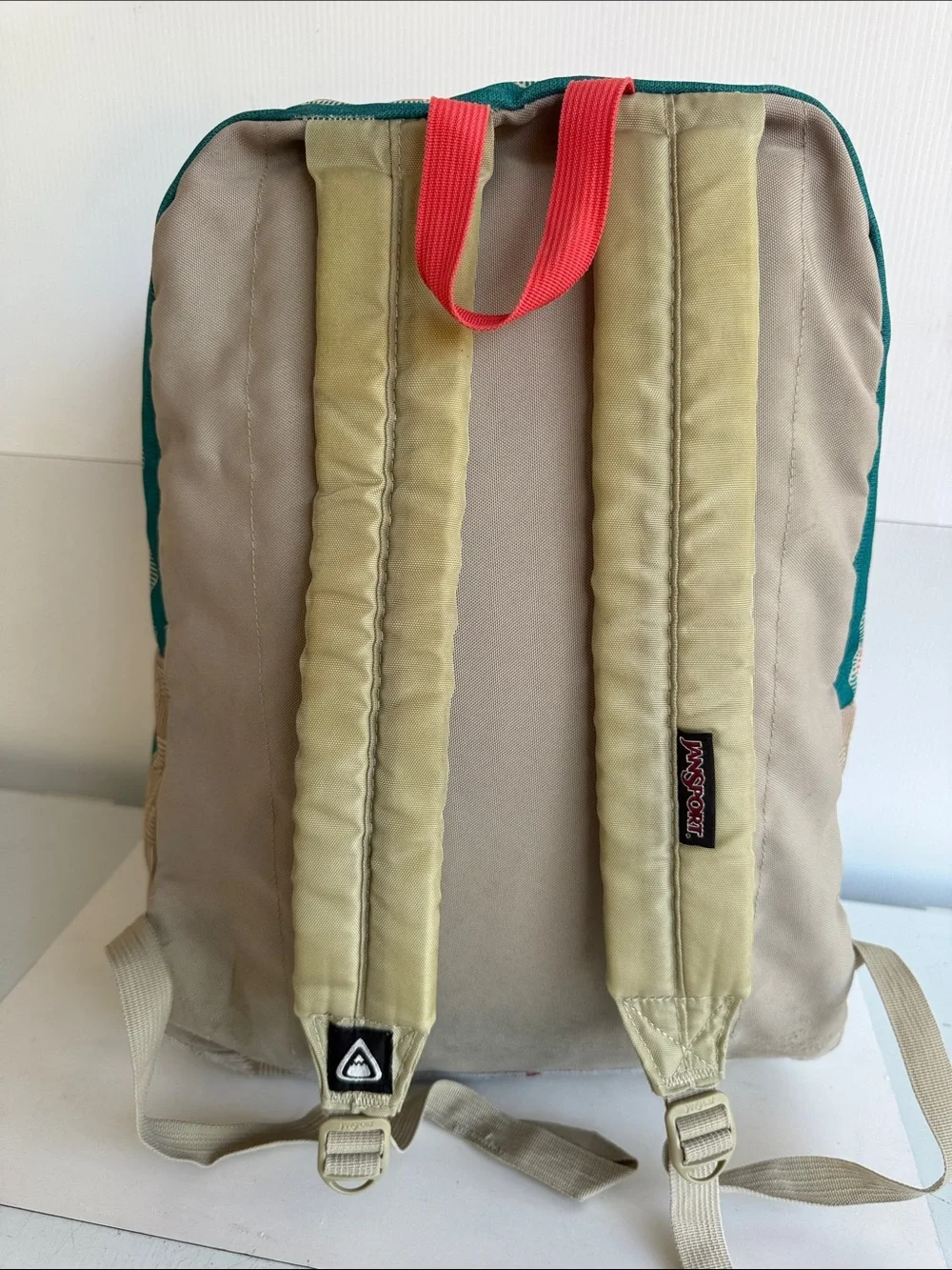 VINTAGE Jansport Digibreak Backpack MALT TAN BOHO STRIPE SOUTHWEST BOOK BAG PACK
